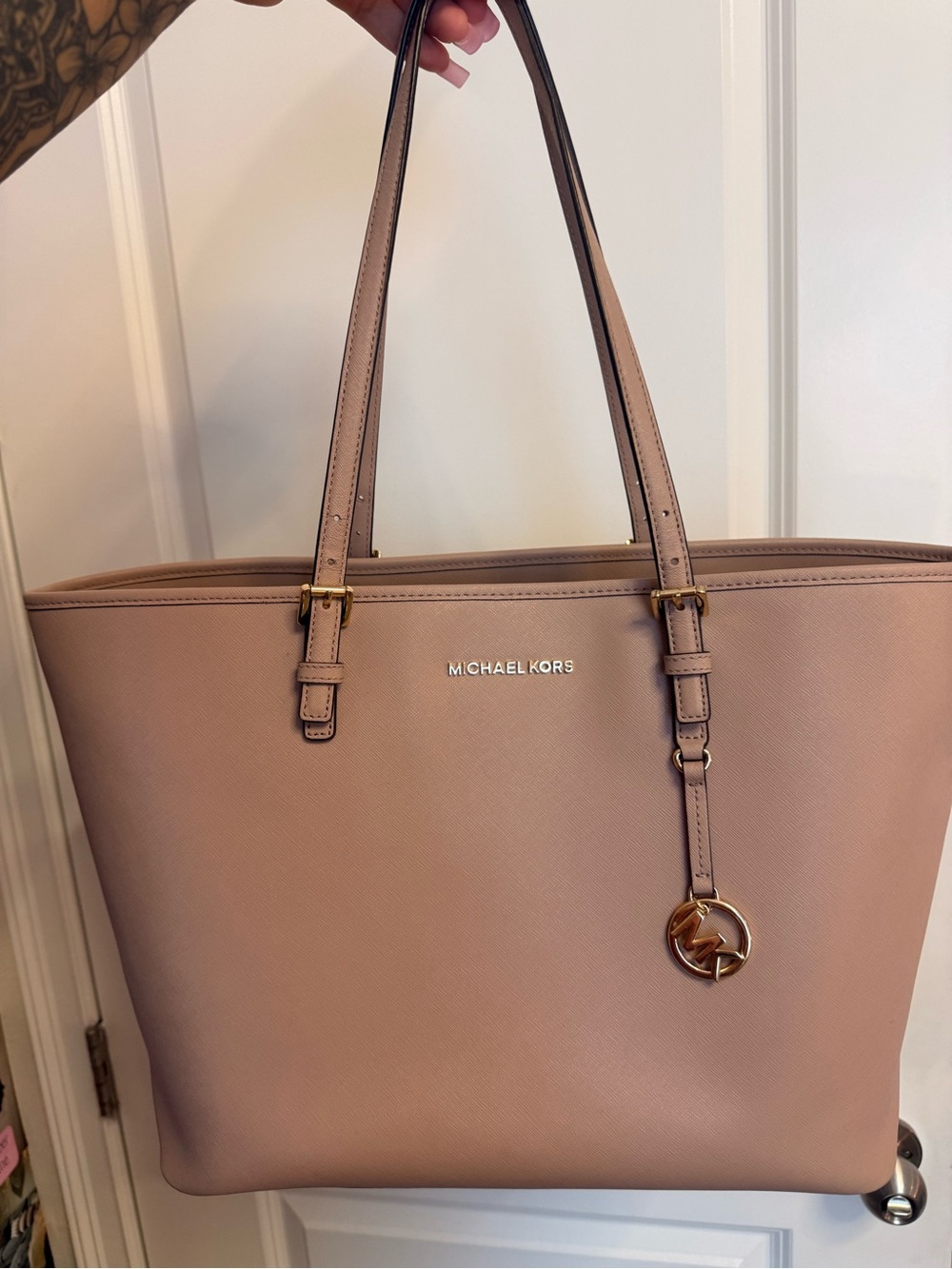 Michael Kors East West Blush Leather Tote Bag